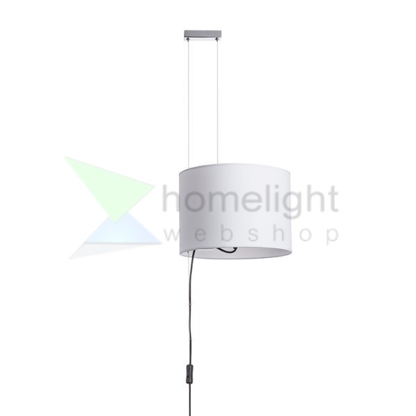 BROADWAY állítható magasságú függeszték fehér króm 230V LED E27 15W