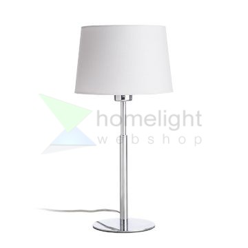 BROADWAY asztali lámpa fehér króm 230V LED E27 15W