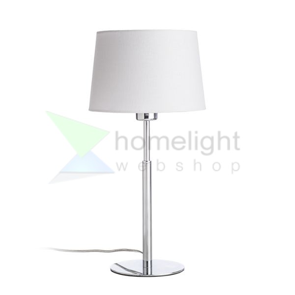 BROADWAY asztali lámpa fehér króm 230V LED E27 15W