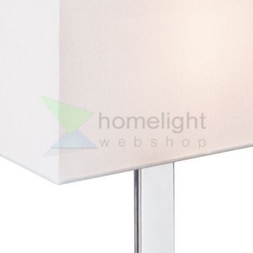 PLAZA M asztali lámpa fehér króm 230V LED E27 15W