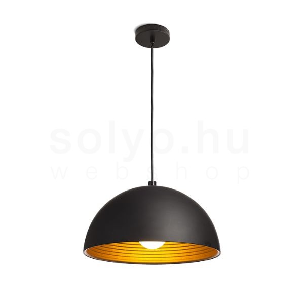 Kép CARISSIMA 40 függő lámpa matt fekete/aranysárga  230V LED E27 15W