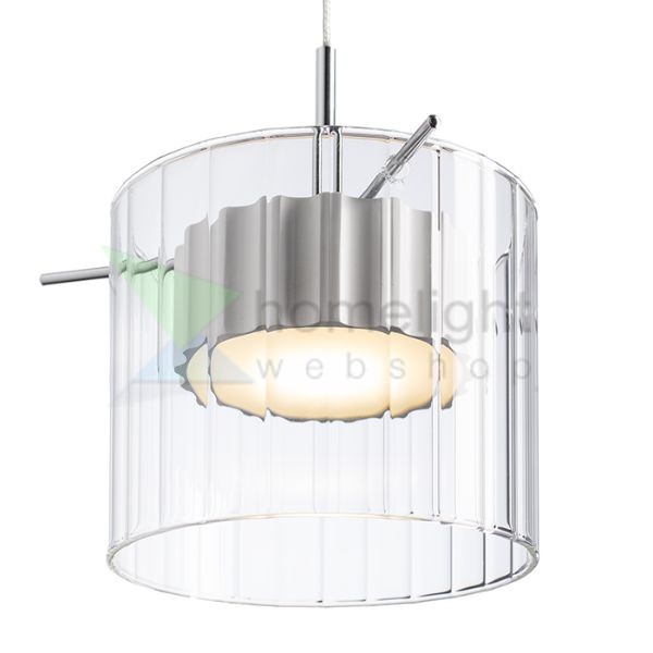 ESTRA I függő lámpa fehér tiszta üveg 230V LED 5W 3000K