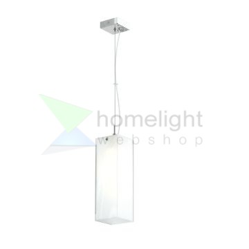 LUCIA 30x10 függő lámpa  szatén üveg/króm 230V LED E27 15W