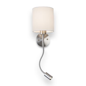 Kép VERSA fali lámpabúra fehér matt nikkel 230V LED E27 LED 15+3W 40°  3000K