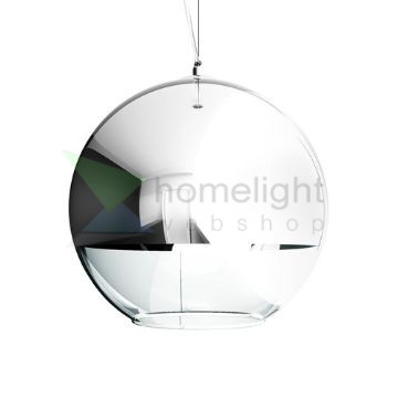 BEAU MONDE 35 függő lámpa  krómozott üveg/tiszta üveg 230V LED E27 15W