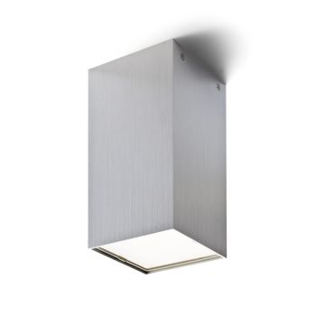 Kép MEA mennyezeti szögletes lámpa  szálcsiszolt alumínium 230V LED E27 15W