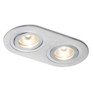 Kép BIZZ II dönthető  szálcsiszolt alumínium 12V GU5,3 2x50W