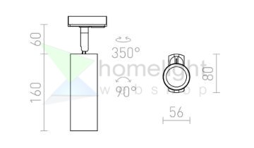 MAVRO DIMM háromfázisú áramkörös sínre fehér  230V LED 12W 38°  3000K