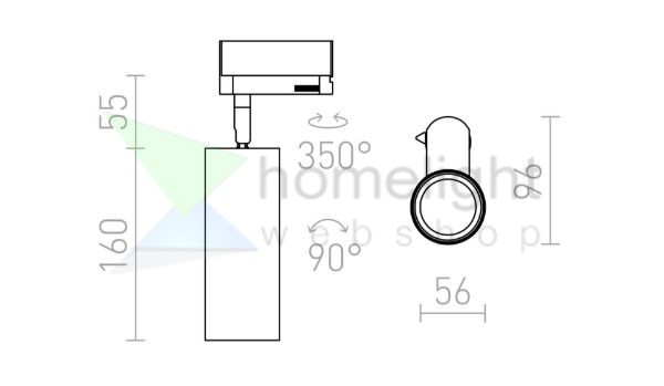 MAVRO egyfázisú áramkörös sínre fekete/aranysárga  230V LED 12W 38°  3000K