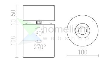 CONDU mennyezeti lámpa fehér 230V LED 20W 24° 3000K