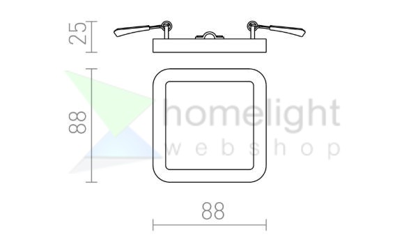 HUE SQ 9 süllyesztett lámpa dekoratív bükk 230V LED 6W 3000K