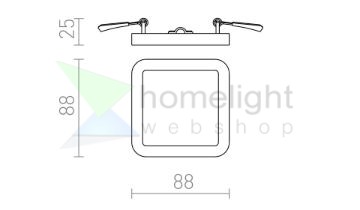 HUE SQ 9 süllyesztett lámpa fekete króm 230V LED 6W 3000K