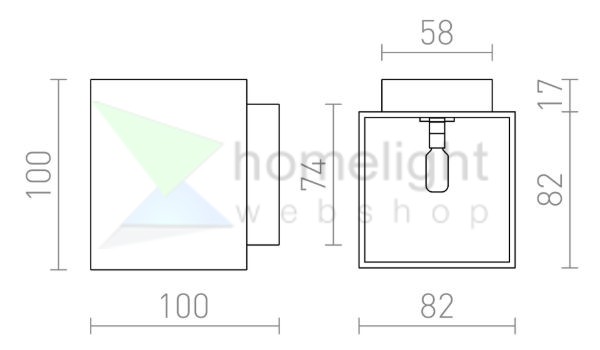 TRIP SQ fali lámpa matt fekete/aranysárga  230V LED G9 5W