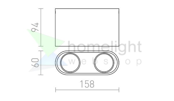 MANTOVA II mennyezeti lámpa matt fehér  230V LED GU10 2x7W