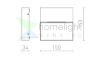 AQILA SQ fali lámpa fehér 230V LED 6W IP54 3000K