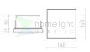 DEJAVU SQ 14 süllyesztett lámpa fekete 230V LED 6W IP65 3000K