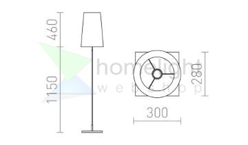LULU állólámpa fekete króm 230V LED E27 8W