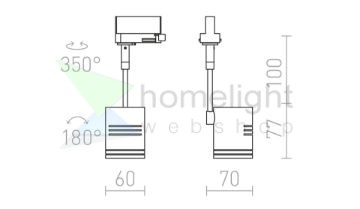 BEEBA I háromfázisú áramkörös sínre ezüstszürke  230V LED GU10 8W