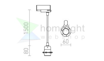 ELISA három áramkörös sínre FEHA+PK/FEHK+KF   230V LED E27 15W