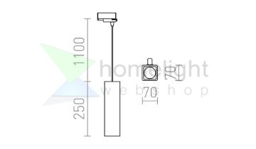 JACK RC háromfázisú áramkörös sínre  gipsz 230V GU10 35W