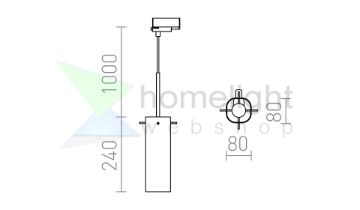 GIFT háromfázisú áramkörös sínre  tiszta üveg 230V LED E14 6W