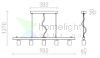 RALLONG V függeszték alap  króm 230V LED E27 5x15W