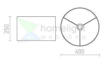 RON 40/25 lámpabúra  Monaco galamb szürke/ezüst PVC  max. 23W