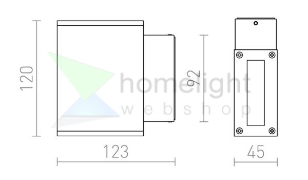 DIXIE 4x12 fali lámpa ezüstszürke 230V/700mA LED 2x3W 48° IP54 3000K