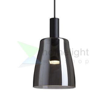 BELLINI LED függő lámpatest fekete füstüveg búrával