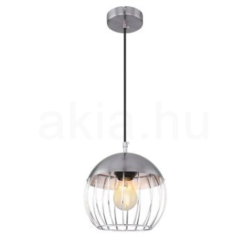 MURRO-200 Függeszték matt króm-króm, fekete textil kábellel