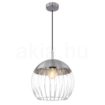 MURRO-300 Függeszték matt króm-króm, fekete textil kábellel