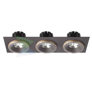 SHARM SQ III süllyesztett lámpa barna/gyöngyházarany  230V LED 3x10W 24°  3000K