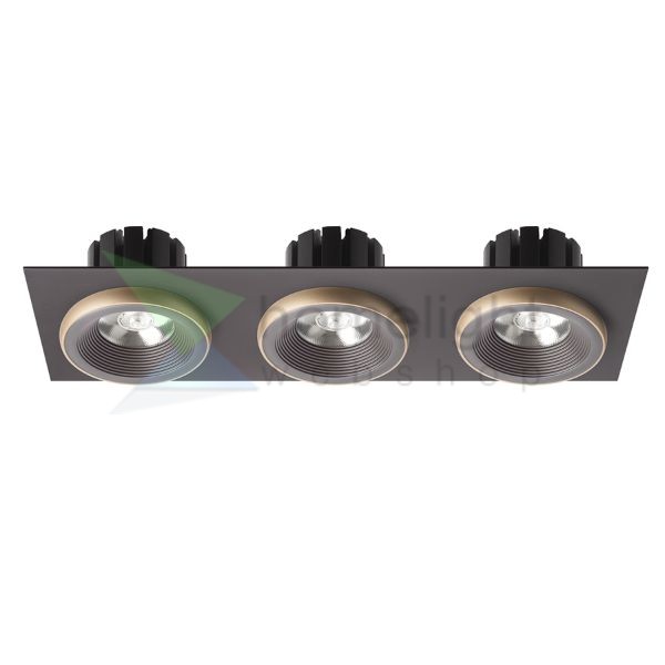 SHARM SQ III süllyesztett lámpa barna/gyöngyházarany  230V LED 3x10W 24°  3000K