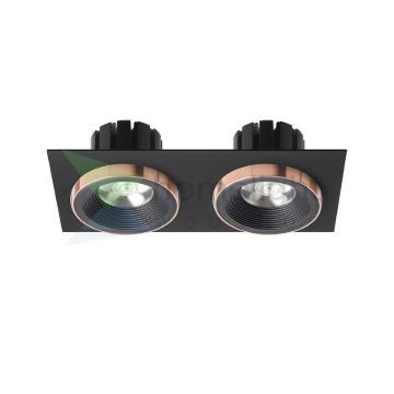 SHARM SQ II süllyesztett lámpa fekete/fekete réz 230V LED 2x10W 24°  3000K