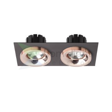 SHARM SQ II süllyesztett lámpa fekete réz/réz 230V LED 2x10W 24°  3000K