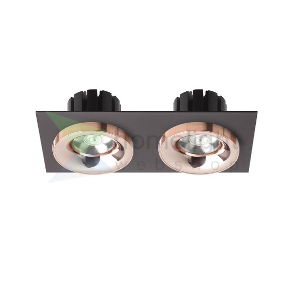 SHARM SQ II süllyesztett lámpa fekete réz/réz 230V LED 2x10W 24°  3000K