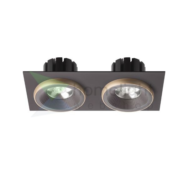 SHARM SQ II süllyesztett lámpa barna/gyöngyházarany  230V LED 2x10W 24°  3000K
