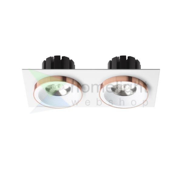 SHARM SQ II süllyesztett lámpa fehér réz 230V LED 2x10W 24°  3000K