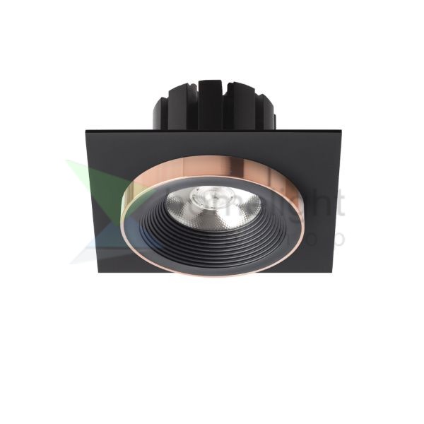 SHARM SQ I süllyesztett lámpa fekete/fekete réz 230V LED 10W 24°  3000K