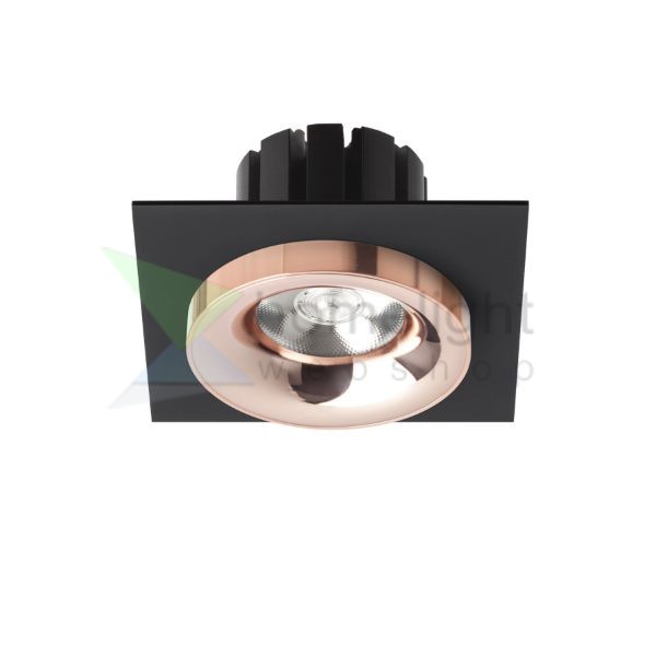 SHARM SQ I süllyesztett lámpa fekete réz/réz 230V LED 10W 24°  3000K