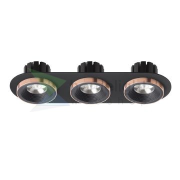 SHARM R III süllyesztett lámpa fekete/fekete réz 230V LED 3x10W 24°  3000K