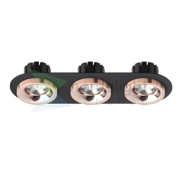 SHARM R III süllyesztett lámpa fekete réz/réz 230V LED 3x10W 24°  3000K