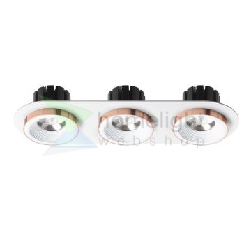 SHARM R III süllyesztett lámpa fehér réz 230V LED 3x10W 24°  3000K
