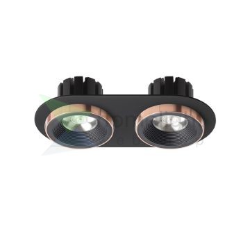 SHARM R II süllyesztett lámpa fekete/fekete réz 230V LED 2x10W 24°  3000K
