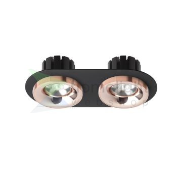 SHARM R II süllyesztett lámpa fekete réz/réz 230V LED 2x10W 24°  3000K