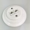 Porcelán hálózati dupla aljzat, rj45, falba süllyesztett