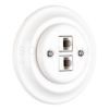 Porcelán hálózati dupla aljzat, rj45, falba süllyesztett