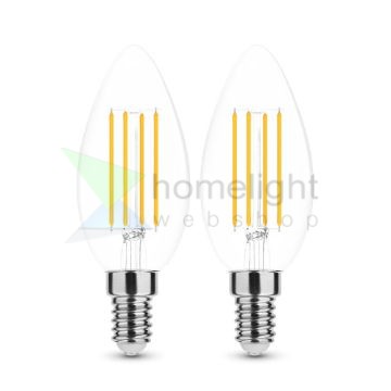 2 DB.LED Filament Canlde C35 7W E14 360° 2700K (806 lumen)