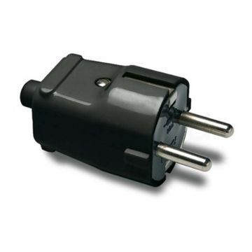 Földelt dugvilla fekete, 16A-250V