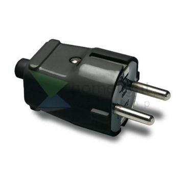 Földelt dugvilla fekete, 16A-250V